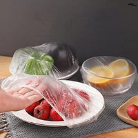Plastic Bags - Reusable Elastic Food Storage Plastic Covers (Pack of 100)