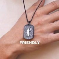 108 Om Namah Shivay MicroCarved Tag Pendent with Chain