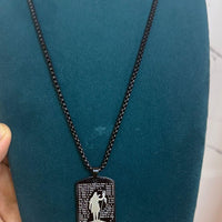 108 Om Namah Shivay MicroCarved Tag Pendent with Chain